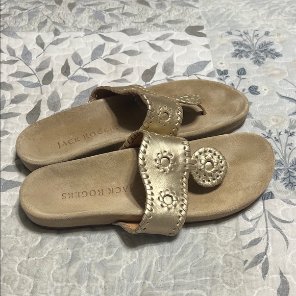 Jack Rogers Gold and Tan Sandals - Picture 3 of 5
